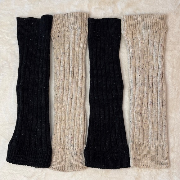 Knit Leg Warmers, Y2K Style, 2 Pairs, Black set & Cream set - Picture 8 of 9